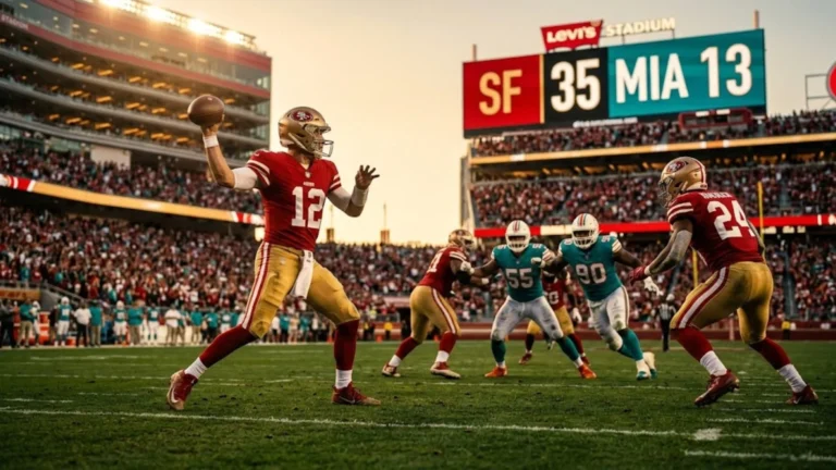 49ers vs Dolphins final score 35-13: San Francisco quarterback throws a touchdown pass at Levi's Stadium in Week 2.