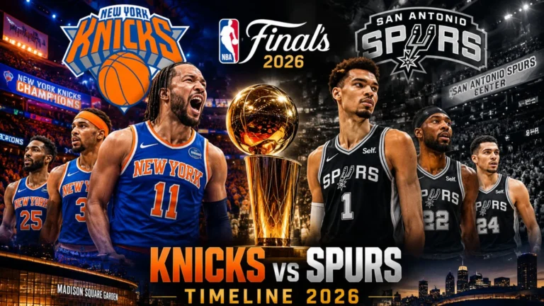 Jalen Brunson and New York Knicks celebrate 2026 NBA Finals championship victory over San Antonio Spurs at Madison Square Garden