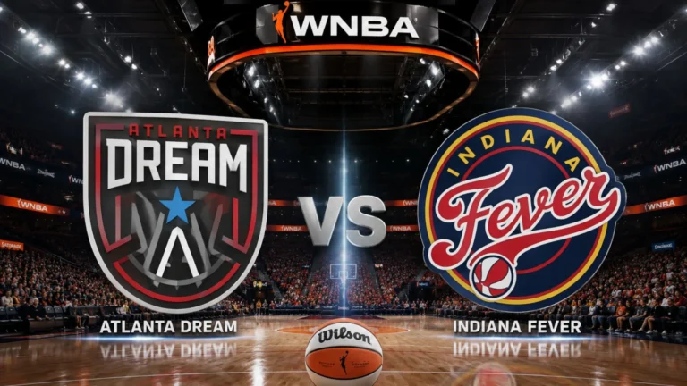 Indiana Fever celebrate 95-91 overtime win against Atlanta Dream on August 16 2026 at State Farm Arena